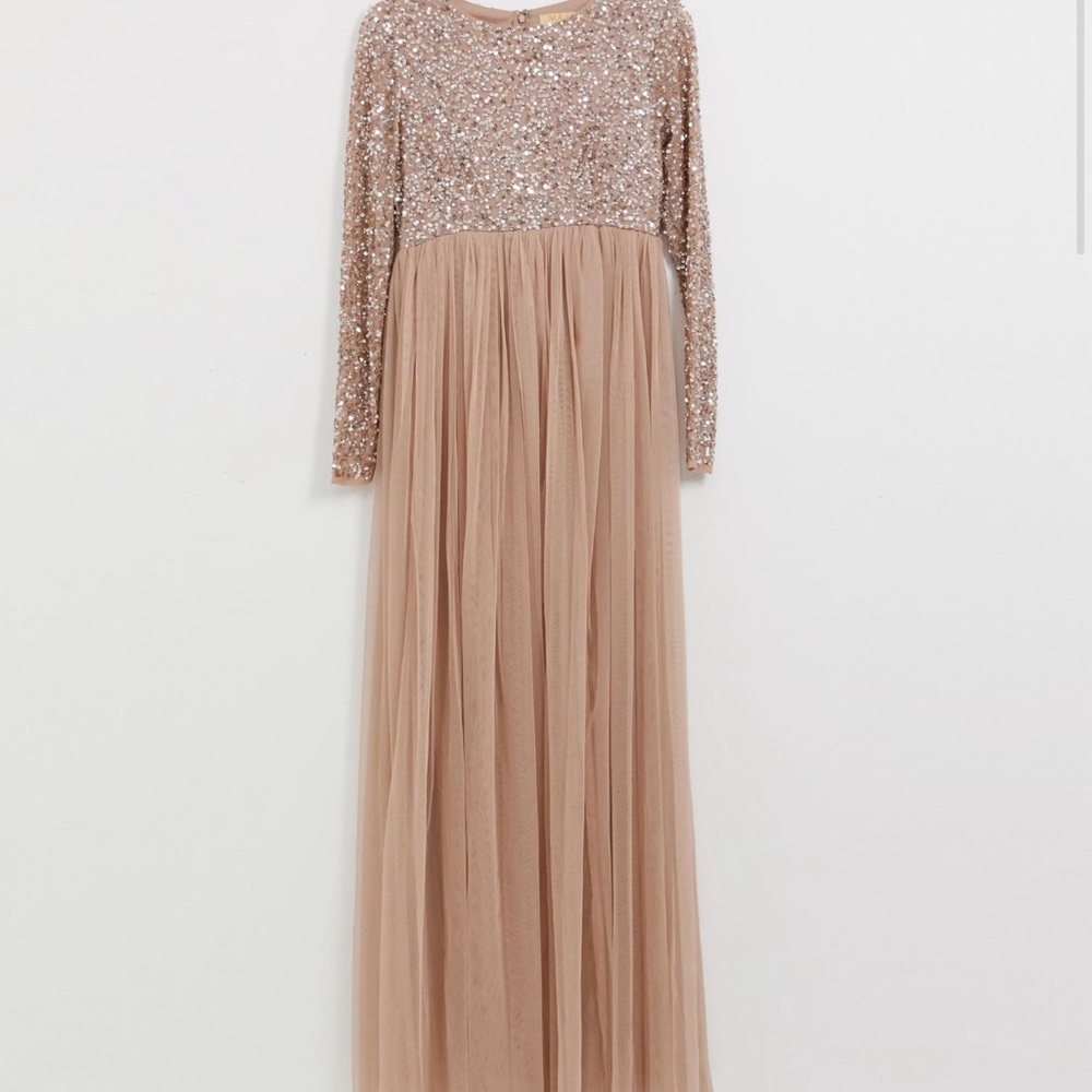 Elegant Sequin Long Sleeve Dress